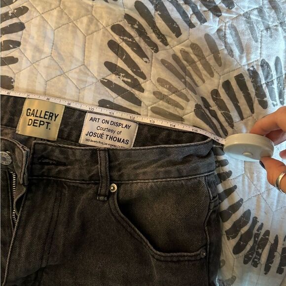 Gallery Dept Charcoal and Black Stacked Flared Denim 32 - Picture 4 of 7